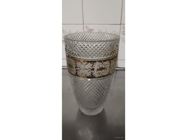 Florero de cristal checoslovaco