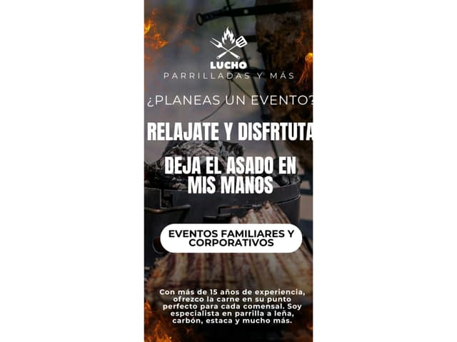 Servicios de parrillero a domicilio